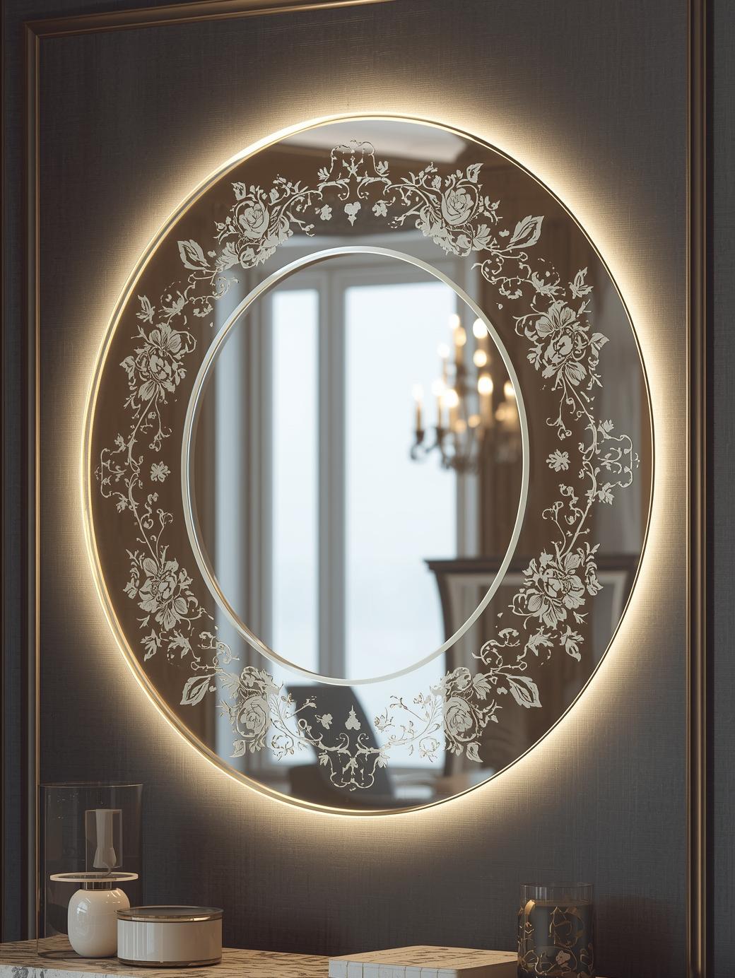 Etched Glass Design Mirrors