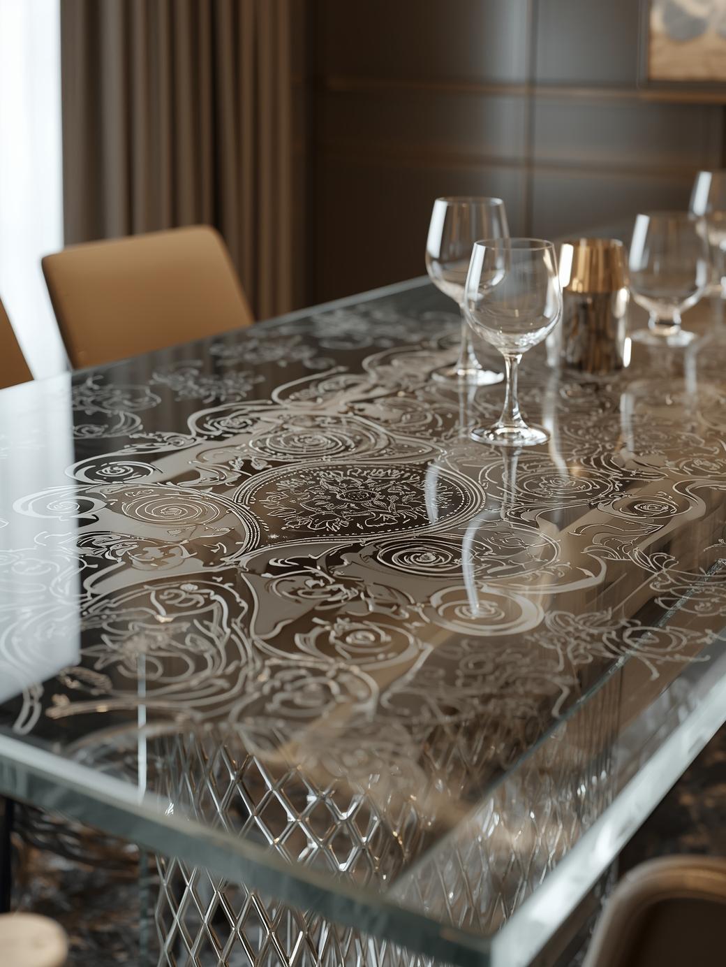 Etched Glass Tabletops