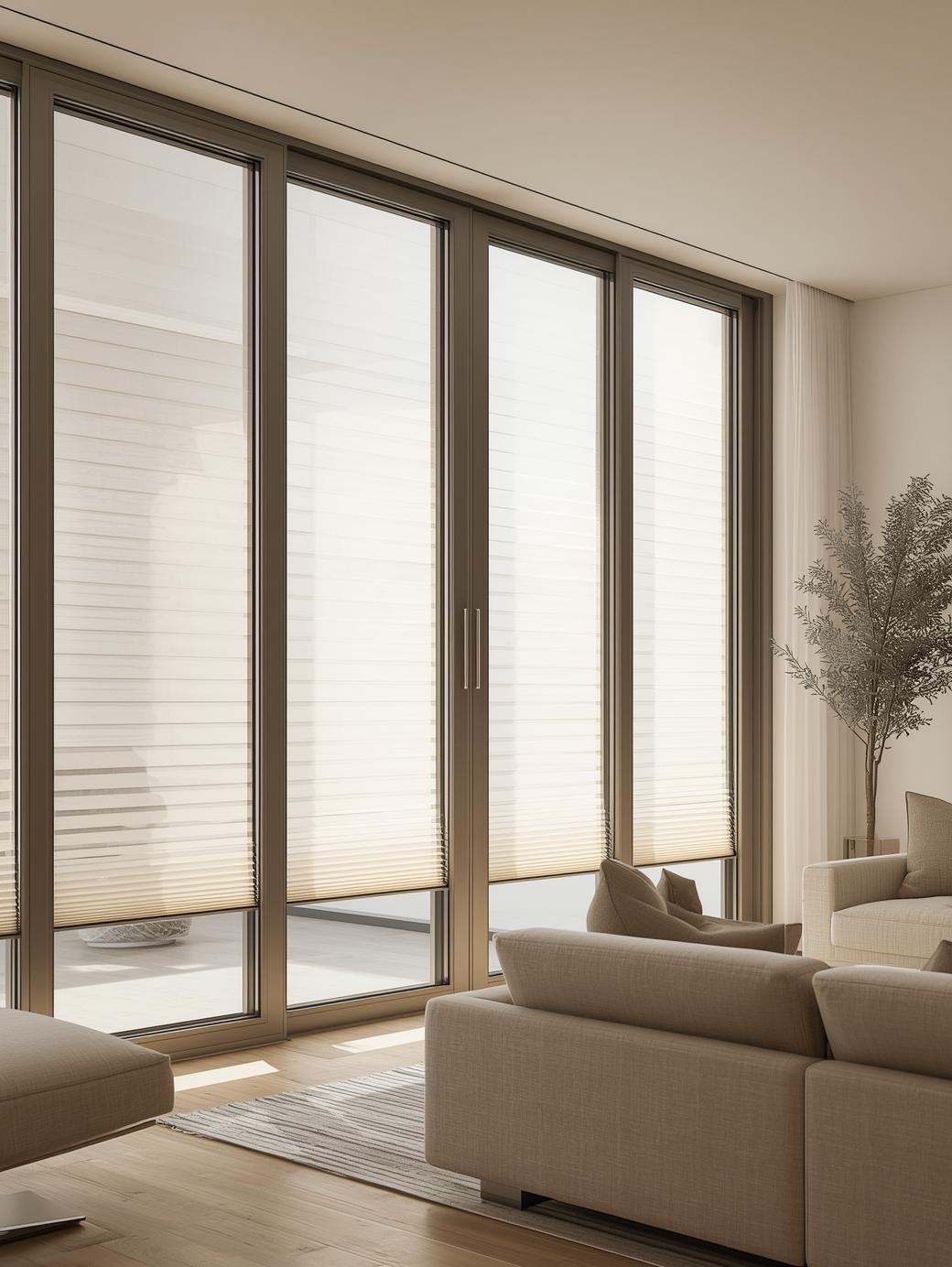 Aluminum Sliding Windows with Built-in Blinds