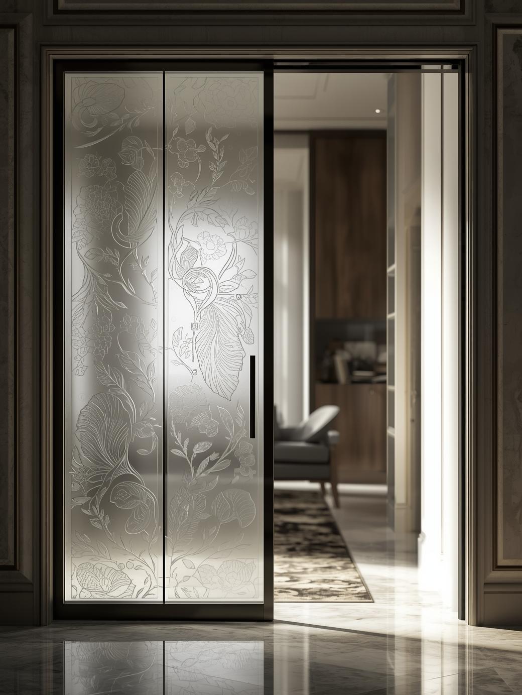 Frosted or Decorative Sliding Glass Doors