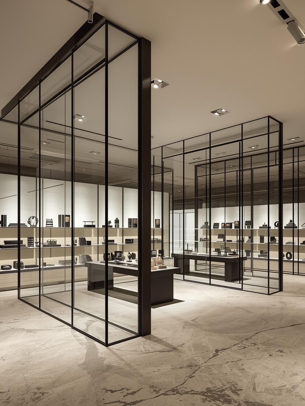 Movable Glass Display Walls