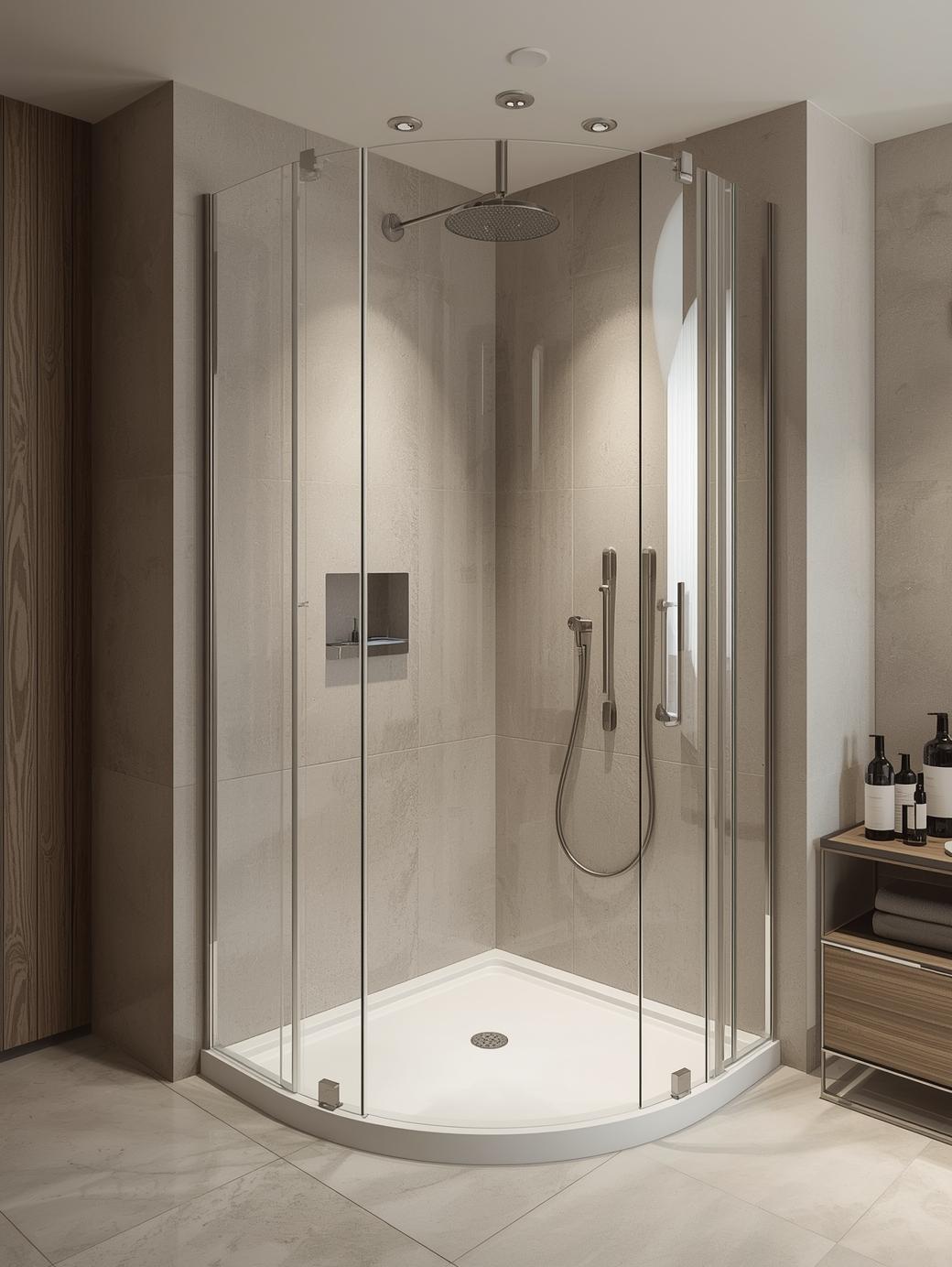 Curved or Angled Fixed Shower Screens