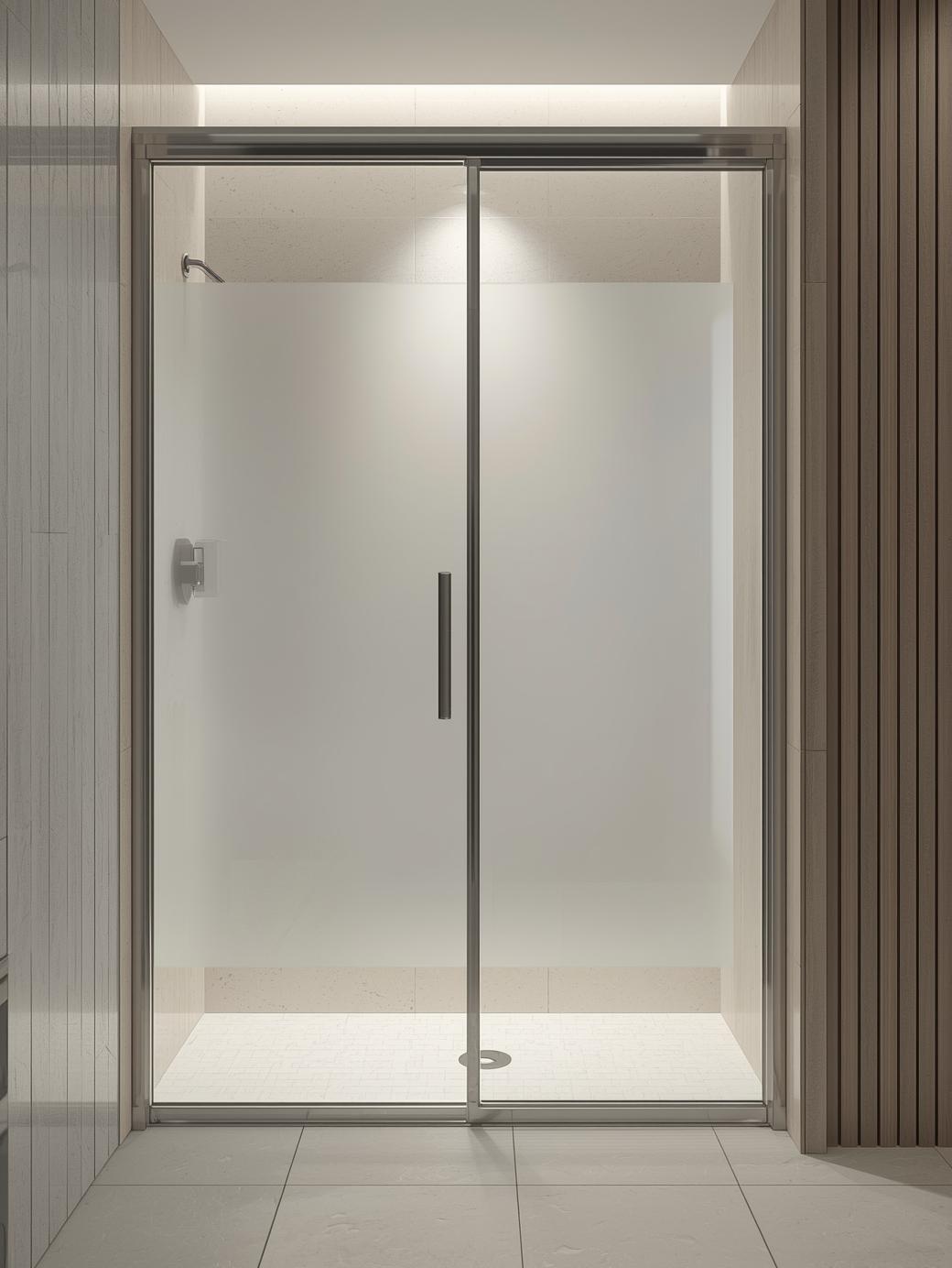 Aluminum Frosted Glass Door