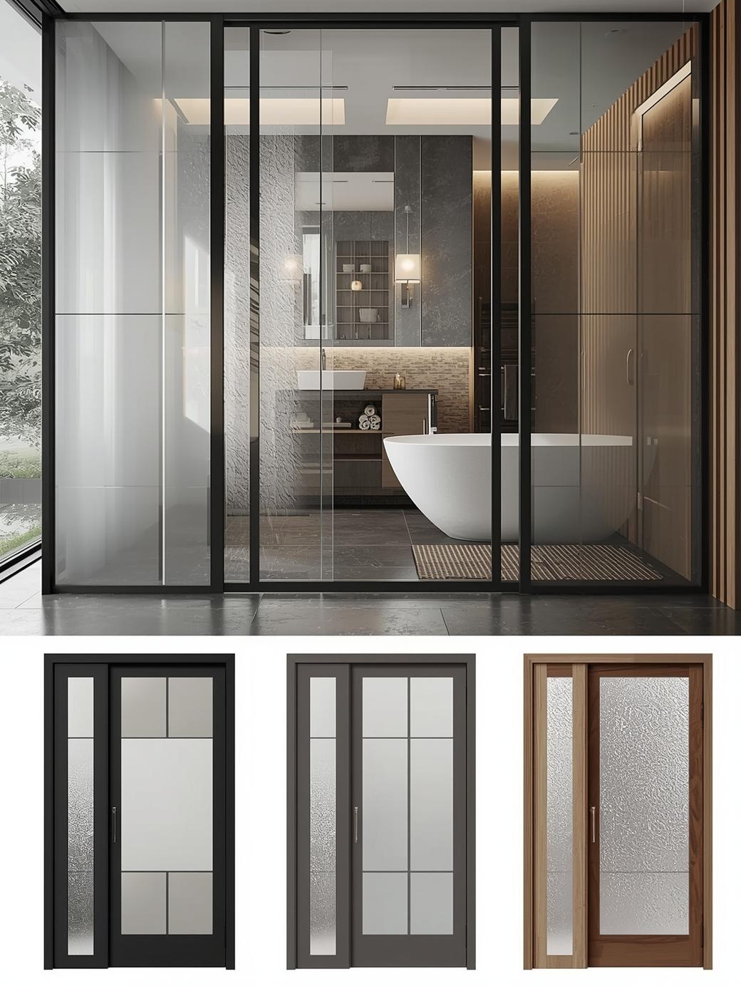 Customizable Aluminum Bathroom Doors