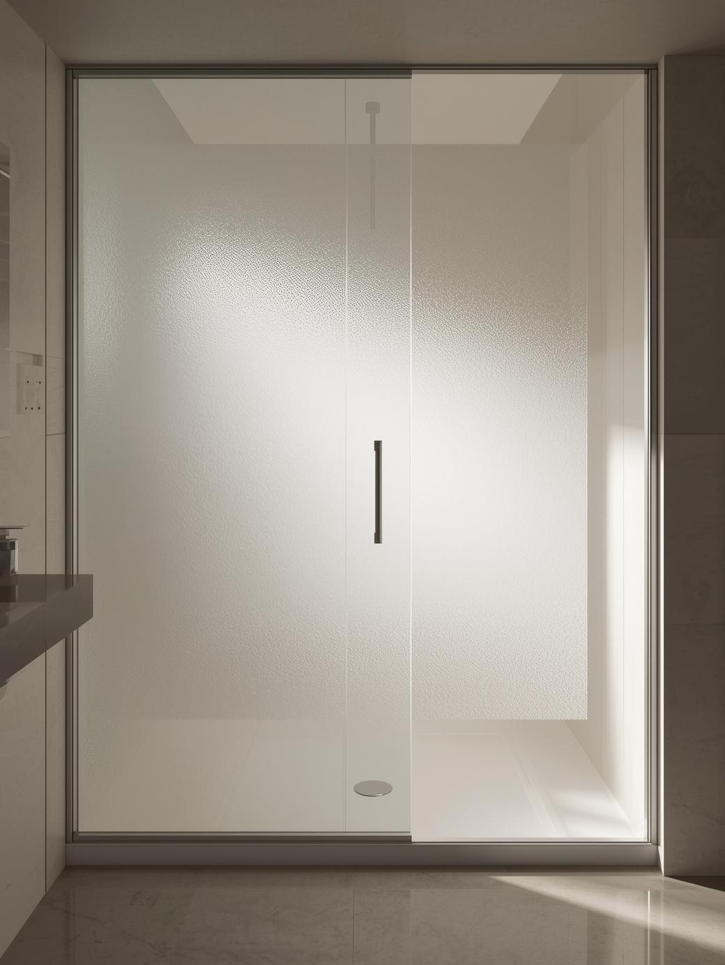 Frosted or Textured Glass Sliding Shower Doors