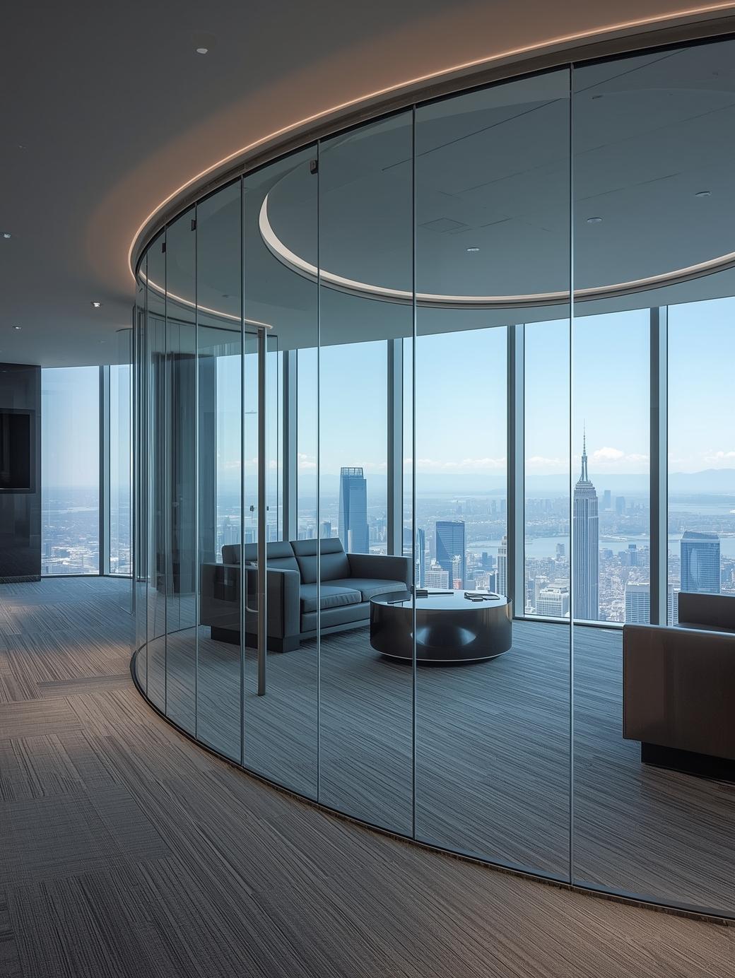 Curved Glass Partitions
