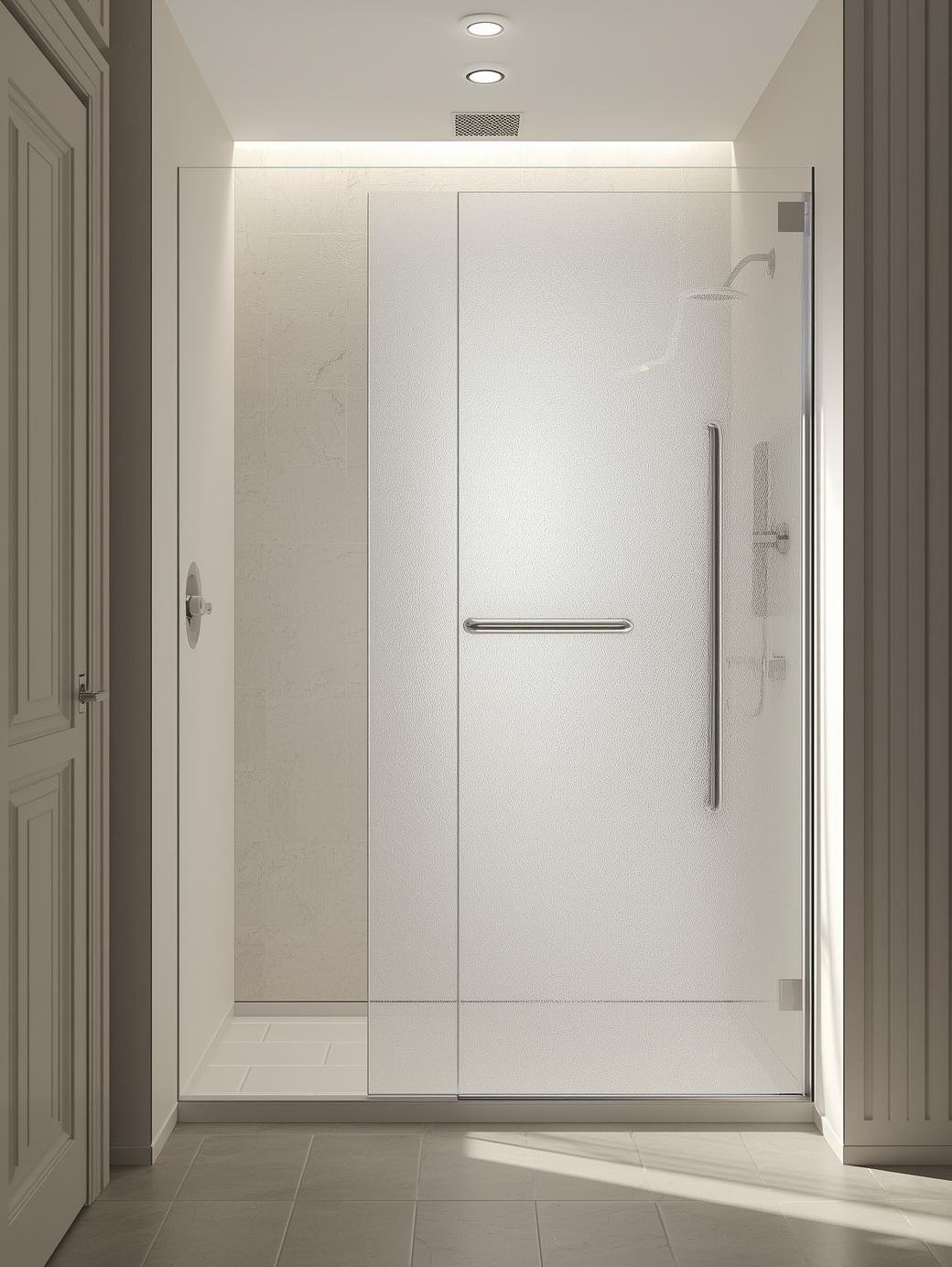 Frosted or Textured Glass Swing Shower Doors